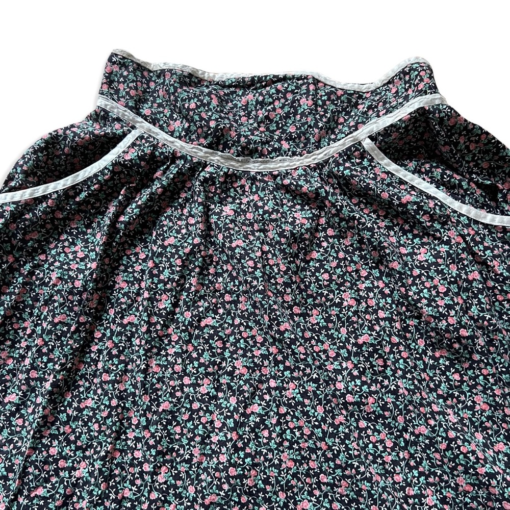 Gunne Sax skirt, vintage 70s prairie - blue calico with white trim- vtg size 11 - Picture 3 of 6